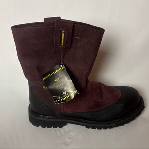 NWT El General Men's Work Boots Steel Toe Suede Leather Wine  Sz 11.5 Mex 28.5